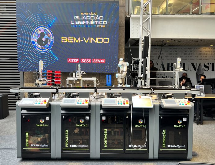 Equipamento da Exxer utilizado durante a simulação de ataque cibernético na Fiesp, em São Paulo