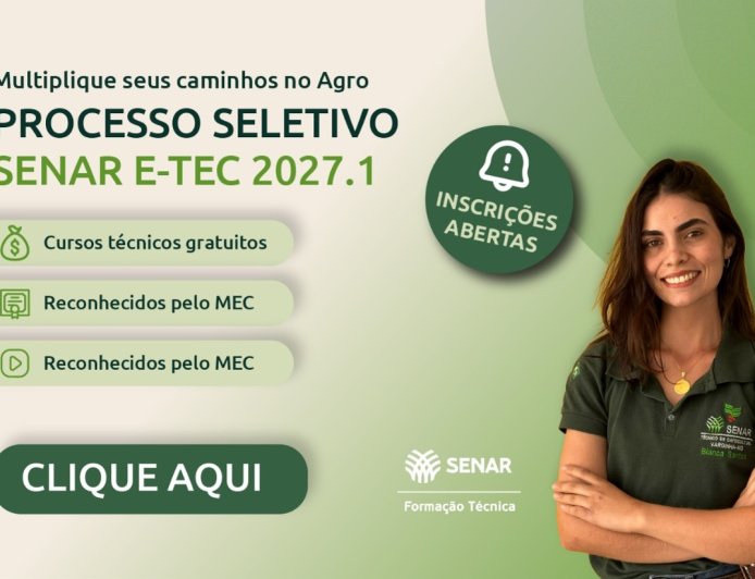 Senar e-Tec oferece cursos técnicos gratuitos