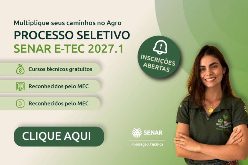 Senar e-Tec oferece cursos técnicos gratuitos