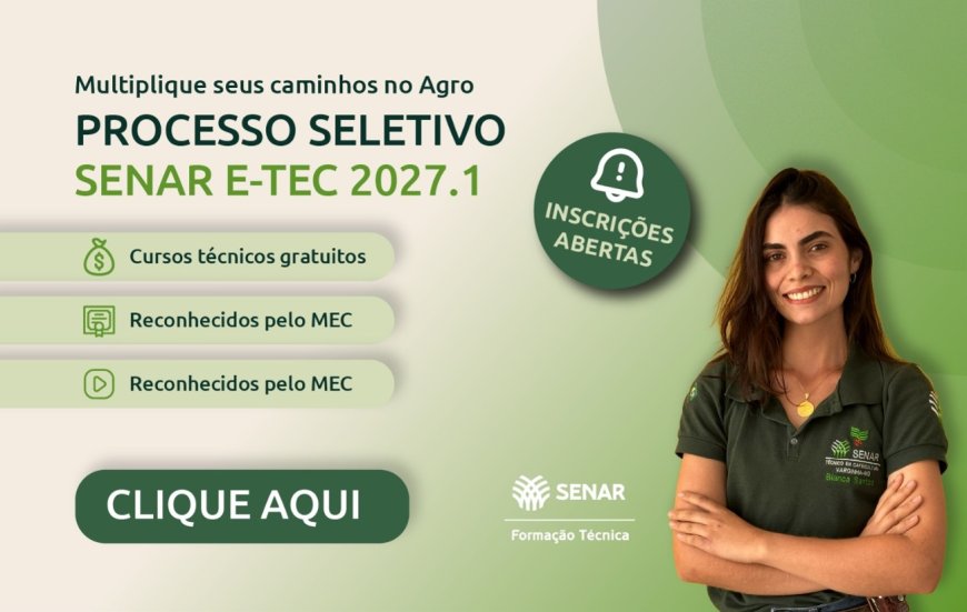 Senar e-Tec oferece cursos técnicos gratuitos