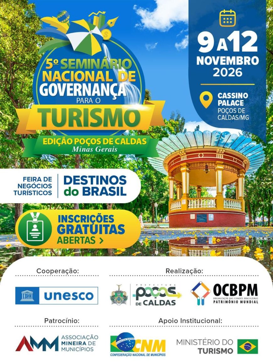 AMM apoia 5º Seminário Nacional de Governança para o Turismo em Poços de Caldas